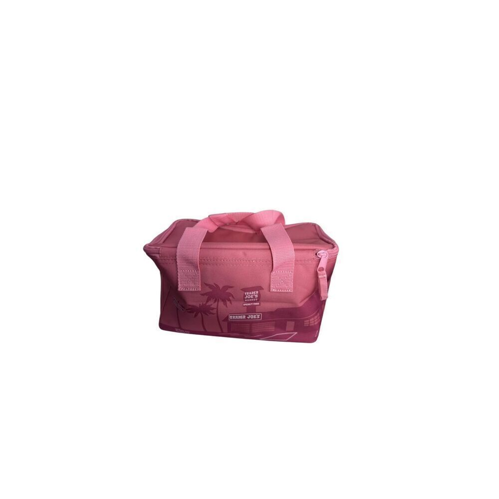 Trader Joe's Mini Insulated Reusable Tote Shopping Bag Pink 1.5 Gallons